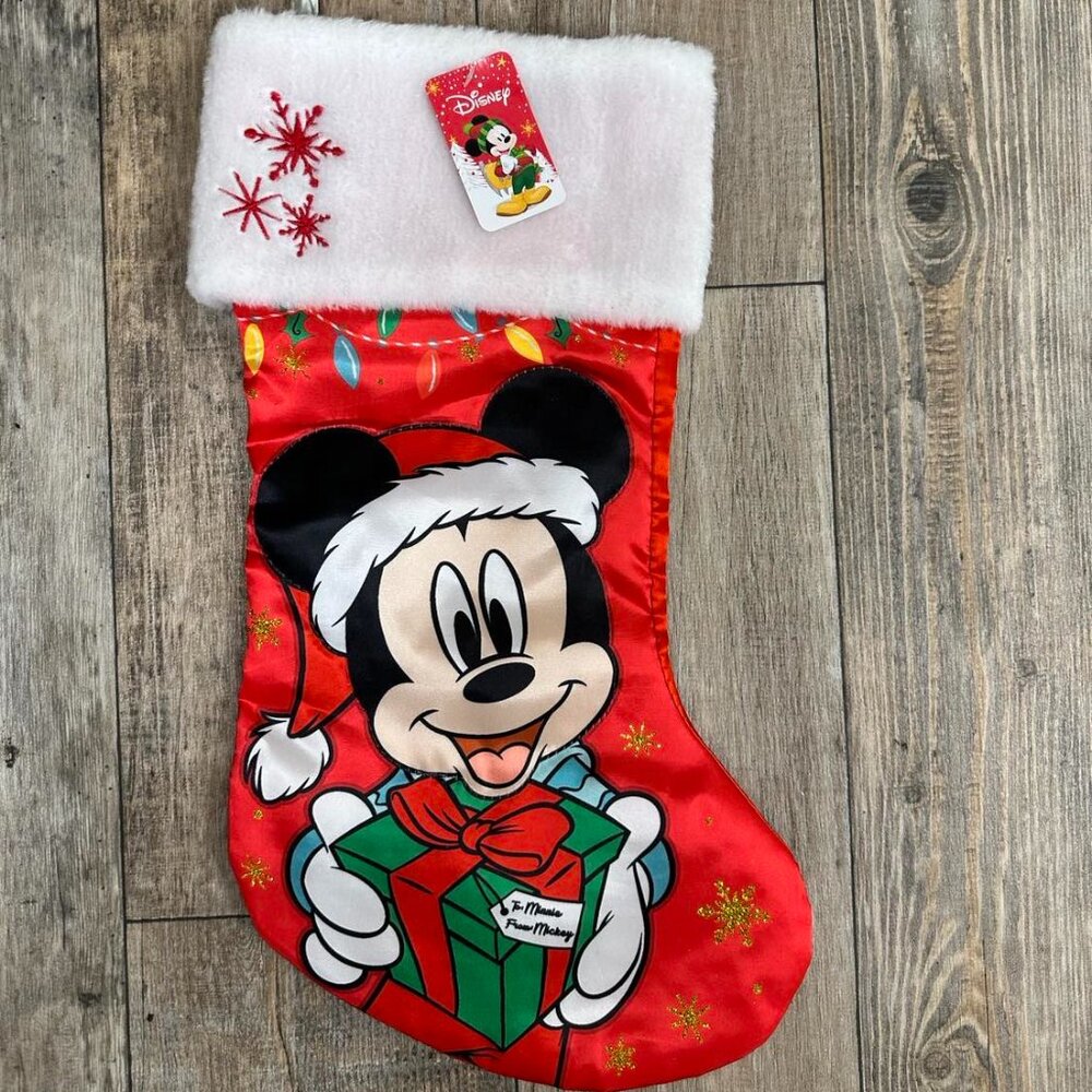 19" CUSTOMIZED WITH YOUR NAME = Personalized Mickey Christmas Stocking